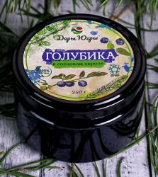 Голубика лесная - дикорастущая в сосновом сиропе из молодых сосновых шишек 250 гр