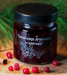 Джем - томленная лесная - дикорастущая брусника и корица 200 гр 