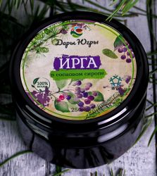 Ирга лесная - дикорастущая в сосновом сиропе из молодых сосновых шишек 250 гр