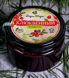 Конфитюр клюквенный из лесной - дикорастущей клюквы 240 гр 