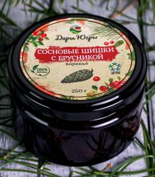 Молодые сосновые шишки с лесной - дикорастущей брусникой 250 гр