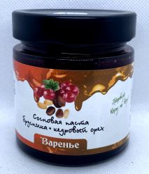 Сосновая паста из молодых сосновых шишек с лесной брусникой и кедровым орехом 200 гр 