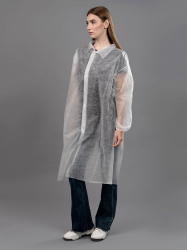 Халат одноразовый процедурный на кнопках, спанбонд 25 гр/м² (упаковка)