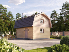 Баня 4х6 с мансардой