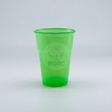 Стакан одноразовый 500 мл пластиковый Факел зеленый Стандарт 100/20/2000