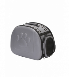 Переноска для животных, жесткий каркас, серая, 8910