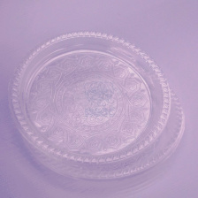 Тарелка с узором Olimp одноразовая пластиковая диаметр 220мм прозрачная 50/18/900
