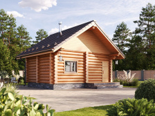 Баня 4х6 «Русская баня» с выносной крышей