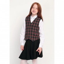 Жилет черно-красная клетка двубортный на мальчика и девочку