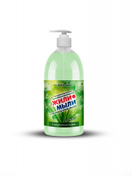 Крем-мыло «‎Жили-Мыли» Антибактериальное с аром. «Алое Вера» 1 л, Дозатор, Флакон
