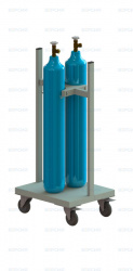 Стойка для хранения кислородных баллонов СГБА-02 (2 баллона + колеса)