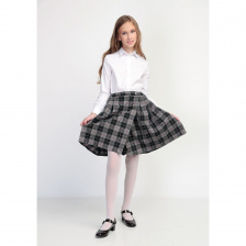 Юбка детская в серую крупную клетку из полушерсти или полувискозы