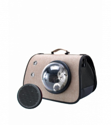 Переноска для животных, с окошком, бежевая, 4083