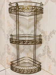 Полка для ванной комнаты Угловая Юнитрейд 3 ярусная, вку-5.3.3 1 шт