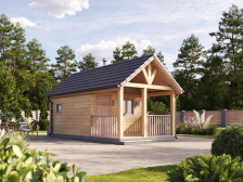 Баня 3х4 с террасой