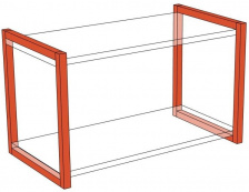 Рамка навесная 360х320, 2 горизонта, муар RAL 9005