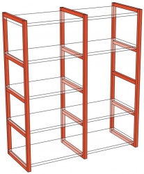 Рамка навесная 720х320х20 5 горизонтов, муар RAL 9005