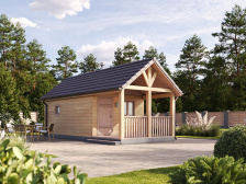 Баня 3х5 с террасой