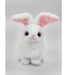 Кролик с ушами, белый с подвижными ушами и реалистичными формами, 23 см, Mi041