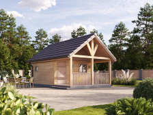 Баня 4х4 с террасой