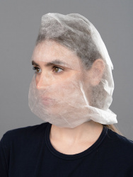 Шапочки-балаклавы с резинкой, белые, спанбонд 20 гр/м² (упаковка)