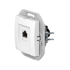 Розетка скрытой установки CADUCEUS ALING PRESTIGE компьютерная с модулем Keystone RJ45 8P8C, cat.6A, UTP, механизм (UTP - неэкранированный) (Артикул: 6016)