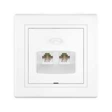 Розетка скрытой установки CADUCEUS ALING PRESTIGE, 2хRJ12 6P2C, двойная, телефонная (Артикул: 611)