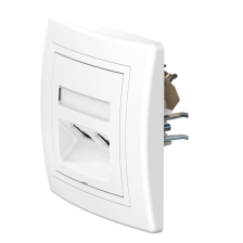 Розетка скрытой установки CADUCEUS ALING PRESTIGE двойная компьютерная с модулями Keystone RJ45 8P8C, cat.6, FTP (FTP - экранированный) (Артикул: 615S)