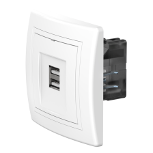 Розетка скрытой установки CADUCEUS ALING PRESTIGE двойная, USB, тип А, для зарядки устройств, 2,1А, 5В=, 250В~ (Артикул: 6161)
