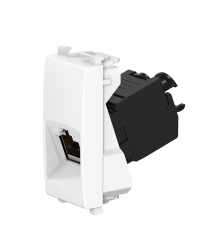 Розетка CADUCEUS ALING EXPERIENCE компьютерная, с модулем Keystone RJ45 8P8C cat.6A, UTP, модульная, для скрытой проводки, механизм (Артикул: 74225) (Тип кабеля: UTP - неэкранированный)
