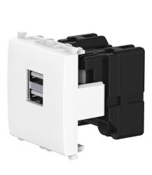 Розетка USB 2.0 тип А CADUCEUS ALING EXPERIENCE для скрытой проводки, для зарядки 2-х устройств (Артикул: 74283)