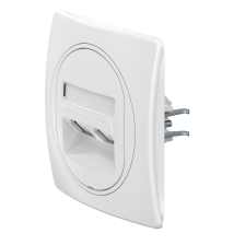 Розетка скрытой установки двойная телефонная CADUCEUS ALING EON с модулями Keystone 2хRJ12 6P4C (Артикул: E613.00)