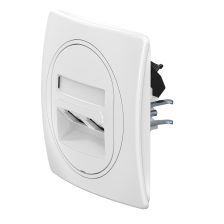 Встраиваемая двойная компьютерная розетка CADUCEUS ALING EON с модулями Keystone RJ45 8P8C, cat.5e, UTP (Артикул: E614.00) (UTP - неэкранированный)
