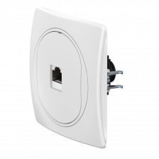 Розетка скрытой установки компьютерная CADUCEUS ALING EON с модулем Keystone RJ45 8P8C, cat.6A, FTP (Артикул: E616S.00) (S/FTP - экранированный)