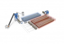 Линия конвейерного типа для производства газобетона производительностью 200 м3/сутки