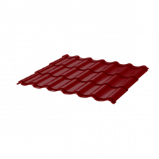 Металлочерепица МЧ2 Супермонтеррей 0.4 1.18 1м ПЭ RAL3005 красное вино