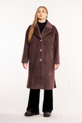 Классическое женское пальто из ворсовой ткани