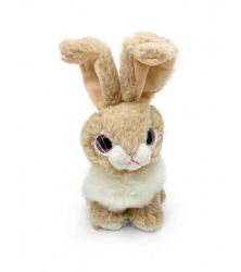 Кролик с ушами, бежевый с подвижными ушами и реалистичными формами, 23 см, Mi081
