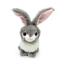 Кролик с ушами, серый с подвижными ушами и реалистичными формами, 23 см, Mi042
