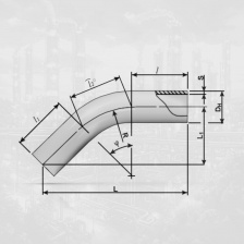 Отвод ОГ 40° 820(10К56)-6,3-0,825-5DN-2150/2150-У по ОТТ-23.040.00-КТН-105-14