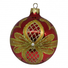 Стеклянный елочный шар Цветочный