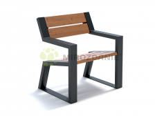 Кресло садово-парковое с подлокотниками из термососны «Mountain» 740, цвет графит