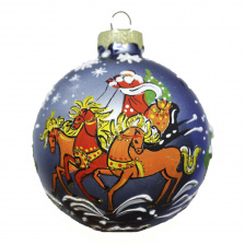 Елочная игрушка из стекла – шар Тройка удалая