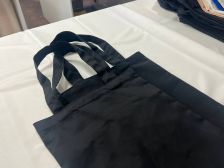 Шоппер чёрный полиэстер с легким блеском