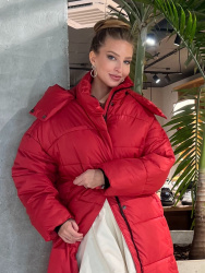 Пуховик женский со съемным капюшоном, черный