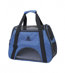 Переноска для животных, мягкий каркас, синяя, 8059