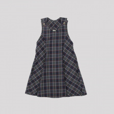 Сарафан в сине-белую клетку на молнии