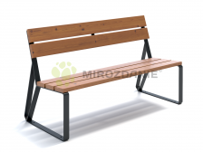 Скамейка со спинкой садово-парковая из термодерева «Park»