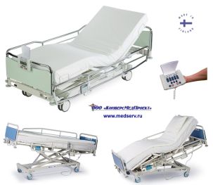 Кровать больничная функциональная с электроприводом ScanAfia X ICU, Lojer, Финляндия