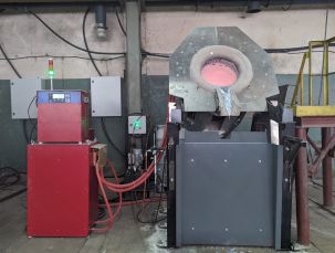 Индукционная плавильная печь (сталь,чугун)  в комплекте с генератором и чиллером под ключ